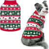 Picture of PUPTECK Christmas Dog Sweaters for Cold Weather, Soft Outfit Warm Winter Coat Knitted Dog Clothes for Small Medium Large Doggies Puppy Indoor Outdoor Walking, Colorful Design, Classic, Red&Green ML