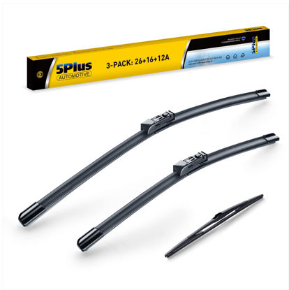 Picture of 3 Wipers 26"/16"/12" Replacement For Lexus NX200t NX300 NX300h 2021 2020 2019 2018 2017 2016 2015, 26 Inch+16 Inch Windshield Wiper Blades with 12 Inch Rear Wiper Blade