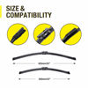 Picture of 3 Wipers 25"/22"/15" Replacement For VW Volkswagen Tiguan 2022 2021 2020 2019 2018, 25 Inch+22 Inch Windshield Wiper Blades with 15 Inch Rear Wiper Blade