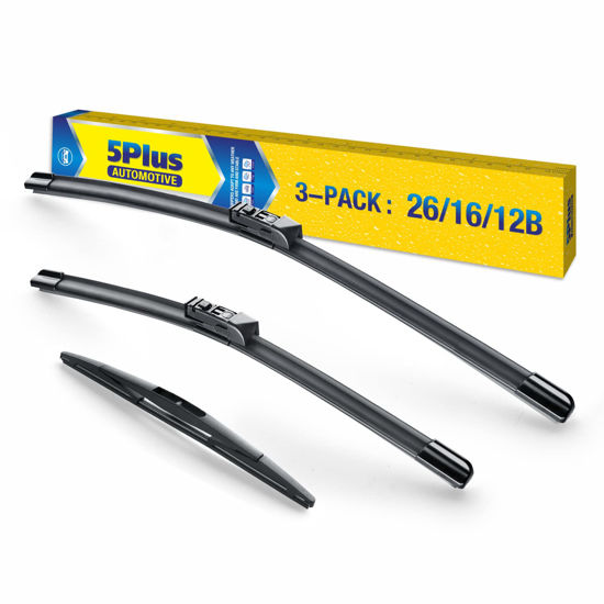 Picture of 3 Wipers 26"/16"/12" Replacement For SUBARU CrossTrek 2023 2022 2021 2020 2019 2018 Impreza 2023-2017 wiper blades(Set of 3), 26 Inch+16 Inch Windshield Wiper Blades with 12 Inch Rear Wiper Blade