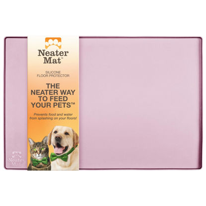 Picture of Neater Pet Brands Neater Mat - Waterproof Silicone Pet Bowls Mat - Protect Floors from Food & Water (Light Pink, 32" x 24" Silicone)