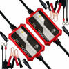 Picture of [2-Pack] FOVAL Fully Automatic Trickle Charger, 1000mA 12V Smart car Battery Charger, Battery Maintainer, Float Charger for Motorcycle Car Lawn Mower Boat SLA ATV Wet Gel Cell Lead Acid Batteries