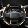 Picture of West Llama Customized Auto Car Steering Wheel Cover for Ford F-150, F-250, F-350, Expedition (Black+Beige)