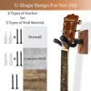 Picture of Guitar Wall Mount 3 Pack, Black Walnut Wood Guitar Hanger, U-Shaped Guitar Wall Hanger Mount, Guitar Holder Hook Stand Wall for Acoustic, Electric Guitar, Banjo, Bass, for Guitar Player Men Boy