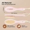 Picture of Baby Hair Brush - Baby Brush with Soft Goat Bristles, Cradle Cap Brush, Perfect Scalp Grooming Product for Infant, Toddler, Kids, Newborns, Baby Girls, Boys (Blush, Oval)