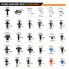 Picture of GOOACC 1045Pcs Car Push Retainer Clips & Auto Fasteners Assortment -30 Most Popular Sizes Nylon Bumper Fender Rivets with Fasteners Remover an 10 Cable Ties for Toyota GM Ford Honda Chevy
