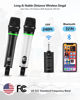 Picture of Bietrun Rechargeable Wireless Microphone,Dual Metal Cordless Handheld Dynamic Wireless Mics with Bluetooth, UHF 240FT Range for 1/4'',1/8''Output,PA System,Dj,Mixer,Church(White＆Black)
