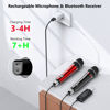 Picture of Bietrun Wireless Microphone, 240FT Rechargeable UHF Metal Dual Cordless Handheld Dynamic Mics with Bluetooth for Karaoke Machine, PA System Speaker, Mixer, Party, Church, Wedding(Red)