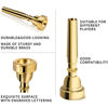 Picture of Cheerock 3C Trumpet Mouthpiece Brass Trumpet Mouthpiece Gold Plated Trumpet Mouthpiece Compatible with Beginners and Professionals Trumpet Accessories