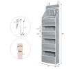 Picture of Univivi Door Hanging Organizer Nursery Closet Cabinet Baby Storage with 4 Large Pockets and 3 Small PVC Pockets for Cosmetics, Toys and Sundries (Grey)