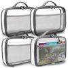 Picture of holay 4 Packs PVC Zippered Blocks Set, Toy, Clay, Board game Storage Organizer Case (Name Tag, Manual Pocket) (Gray, Small)
