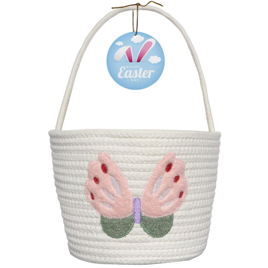 Picture of Easter Basket, Easter Baskets for Kids, Baby Easter Basket with Handle, Empty Bunny Egg Basket, Easter Baskets for Boys, Girls, Toddler, Babies, Infant Easter gifts basket Personalized