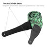 Picture of BestSounds Skull Guitar Strap & Genuine Leather Ends Guitar Shoulder Strap,Suitable For Bass, Electric & Acoustic Guitars (Skull Green)