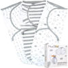 Picture of Mama Cheetah Baby Swaddle Sack 3-6 Month, Organic Cotton Swaddle Sleep Sack, Infant Swaddle Blanket Size Large, Swaddle for Large Babies, Large Swaddle Wrap, Easy Swaddles for Boy Girl, 3-Pack, Grey