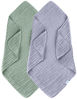 Picture of SWEET DOLPHIN Muslin Baby Bath Towels Blanket - 2 Pack 100% Cotton Towel for Babies, Infants, Toddlers - 40x40Inch - Highly Absorbent, Green and Grey