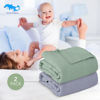 Picture of SWEET DOLPHIN Muslin Baby Bath Towels Blanket - 2 Pack 100% Cotton Towel for Babies, Infants, Toddlers - 40x40Inch - Highly Absorbent, Green and Grey