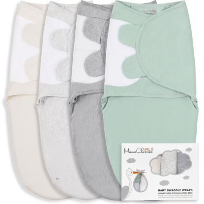 Picture of Mama Cheetah Baby Swaddle Sack, Organic Cotton Swaddle Blanket, Adjustable Swaddle Sleep Sacks, Easy Swaddles for Boy Girl 0-3 Month, Baby Essentials, 4-Pack