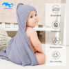 Picture of SWEET DOLPHIN Muslin Hooded Baby Bath Towels - 2 Pack 100% Cotton Towel for Babies, Infants, Toddlers - 32x32Inch - Highly Absorbent and Newborn Essential, Grey