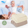 Picture of SWEET DOLPHIN Muslin Baby Bath Towels Blanket - 2 Pack 100% Cotton Towel for Babies, Infants, Toddlers - 40x40Inch - Highly Absorbent, Ivory and Brown