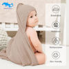 Picture of SWEET DOLPHIN Muslin Hooded Baby Bath Towels - 2 Pack 100% Cotton Towel for Babies, Infants, Toddlers - 32x32Inch - Highly Absorbent and Newborn Essential, Brown