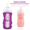 Picture of 3 Pack Silicone Sleeves for Avent Natural Glass Baby Bottles, Anti Breakage Baby Bottle Holder, Compatible Philips Avent Glass Natural Baby Bottle 8 oz, BPA Free (White+Pink+Purple)