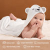 Picture of Momcozy Baby Bath Towel Set, Baby Towel with Hood and Baby Washcloth|Baby Bath Glove, Extremely Soft, Breathable, Suitable for Girls and Boys