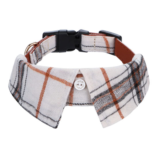 Picture of Faleela Cotton Plaid Shirt Style Dog Collar Soft Cute,Boy Dog Collar with Quick-Release Buckle,Adjustable Bow Tie Collar for Small Medium Large Dogs