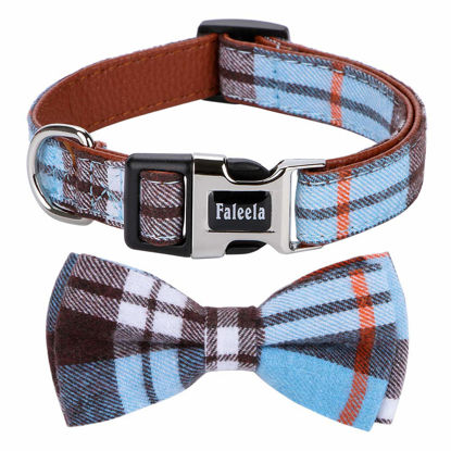Picture of Faleela Soft &Comfy Bowtie Dog Collar,Detachable and Adjustable Bow Tie Collar,for Small Medium Large Pet (S, Blue)