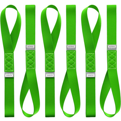 Picture of AUGO Heavy Duty Soft Loops -Pack of 6-1.5” x 17” Tie Down Anchor Straps for Use w/Ratchet Strap Hooks - 3000Lb Load Capacity & 10,000Lb Break Strength - Great for Motorcycle, Bike, Roof Rack, Etc.
