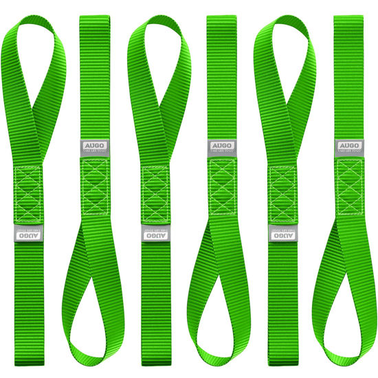 Picture of AUGO Heavy Duty Soft Loops -Pack of 6-1.5” x 17” Tie Down Anchor Straps for Use w/Ratchet Strap Hooks - 3000Lb Load Capacity & 10,000Lb Break Strength - Great for Motorcycle, Bike, Roof Rack, Etc.