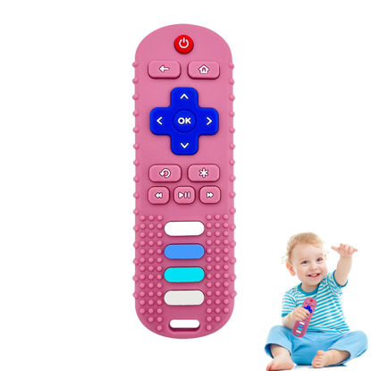 Picture of ERSIHUA Baby Teething Toys, Silicone Teethers for Babies, Cute Remote Control Shape Teething Toys, Chew Toys for Boys and Girls Teether Early Educational Sensory Toy