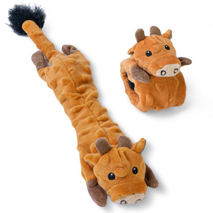 Picture of SHARLOVY Dog Squeaky Toys -Cow Crinkle Dog Toy, Bubble Plush Pet Toys Puppy Teething Toys No Stuffing Animals Dog Toy Doggies Toys Dog Chew Toy for Medium Dogs