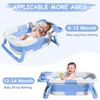 Picture of TPN Collapsible Baby Bathtub for Infants to Toddler with Real-time Temp Monitor+Floating Cushion,Foldable Baby Bath Tub Set Applicable 0-36 Month,Perfect Portable Travel Baby Tub for Newborns Boy