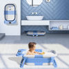 Picture of TPN Collapsible Baby Bathtub for Infants to Toddler with Real-time Temp Monitor+Floating Cushion,Foldable Baby Bath Tub Set Applicable 0-36 Month,Perfect Portable Travel Baby Tub for Newborns Boy