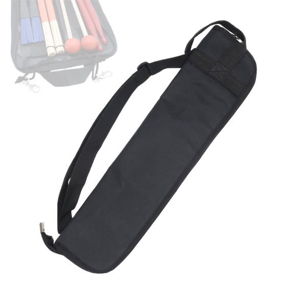 Picture of Cheerock Portable Drum Stick Bag, Small Drumstick Storage Case Bag, Hanging Drumstick Holder Bag, Lasting Drum Sticks Bag with Hooks Inside for Drum Set Mallet and Percussion Sticks