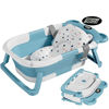 Picture of TPN Collapsible Baby Bathtub for Infants to Toddler with Real-time Temp Monitor+Floating Cushion,Foldable Baby Bath Tub Set Applicable 0-36 Month,Perfect Portable Travel Baby Tub for Newborns Boy
