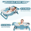 Picture of TPN Collapsible Baby Bathtub for Infants to Toddler with Real-time Temp Monitor+Floating Cushion,Foldable Baby Bath Tub Set Applicable 0-36 Month,Perfect Portable Travel Baby Tub for Newborns Boy