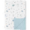 Picture of Konssy Baby Blankets for Unisex Boys Girls, Super Soft Nursery Minky Blankets with Muslin Cotton Front and Dotted Fleece Backing, Printed Bed Throws Newborn