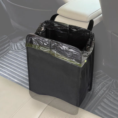 Picture of Ginsco Foldable Car Trash Can Large 3 Gallons, Hanging Car Garbage Can Large Capacity Water-Resistant Car Trash Bag, Leakproof Trash Bag for Car, Car Storage Bag for Camping, Car Interior Accessories