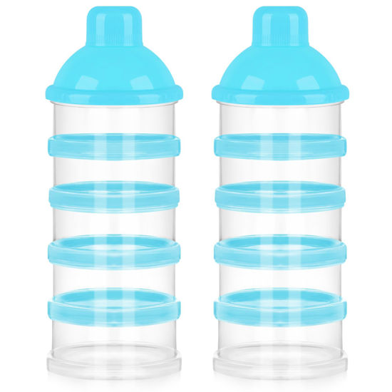 Picture of Accmor Formula Dispenser On The Go, 5 Compartments Stackable Formula Container for Travel, Baby Milk Powder Kids Snack Container, BPA Free