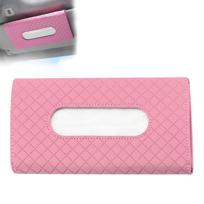 Picture of BIPROS Car Tissue Holder - Tissue Holder in Car with High-End Lotion Tissues,Car Napkin Holder,Napkin Holder for Car,Car Visor Tissue Dispenser,Leather Backseat Tissue Holder - Sun Visor Accessory.