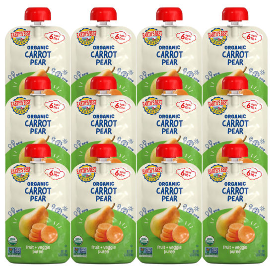 Picture of Earth's Best Fruit + Veggie Puree Organic Carrot Pear 3.5oz Pouch (Pack of 12)