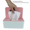 Picture of Diaper Wipes Dispenser, Tissue Storage Box Case, Wet Wipe Dispenser Holder with Lid for Home, Office, Cars (Pink)