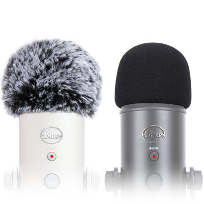 Picture of SUNMON Blue Yeti Pop Filter, Blue Yeti Microphone Covers Foam and Yeti Mic Furry Foam, Pop Filter for Blue Yeti Pro USB Condenser Microphone, Indoor Outdoor Pop Filter for Microphone（2 Pack）