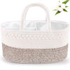 Picture of ABenkle Baby Diaper Caddy, Nursery Storage Bin and Car Organizer for Diapers Wipes, Cotton Rope Basket Changing Table Caddy