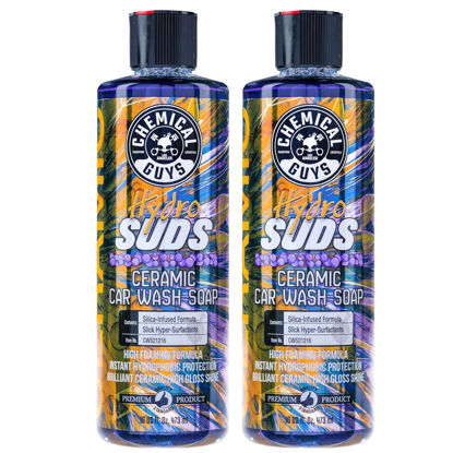 Picture of Chemical Guys CWS2121602 HydroSuds Ceramic SiO2 Shine High Foaming Car Wash Soap (Works with Foam Cannons, Foam Guns or Bucket Washes) For Cars, Trucks, SUVs, RVs & More, 16 fl oz, Berry Scent, 2 Pack