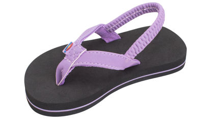 Picture of Rainbow Sandals Kid's Grombow's Soft Top Rubber w/Neoprene Narrow Purple Narrow Strap, Black, w/Backstrap Kid's 5-6 B(M) US