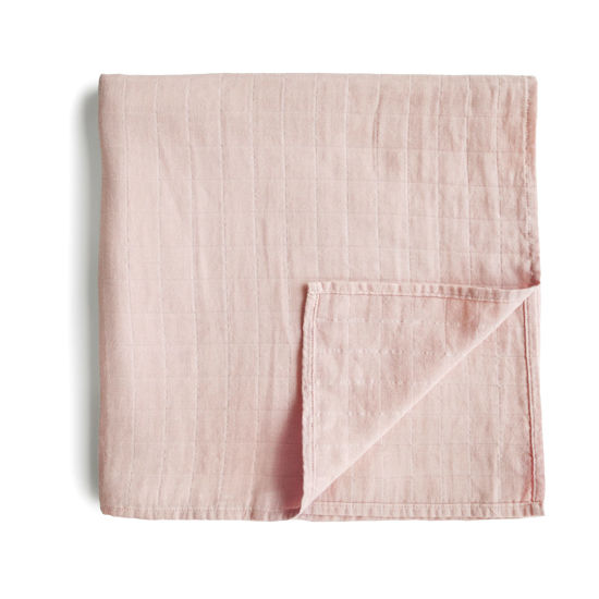 Picture of mushie Muslin Baby Swaddle Blanket | 100% Organic Cotton (Rose Vanilla)