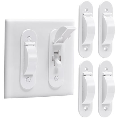 Picture of Wall Switch Guard, Child Proof Light Switch Cover Guard | Toggle Style | Light Switch Protection | Keep Toggle Switch in On or Off Position | 4 Pack, White