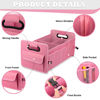 Picture of JiatuA Car Trunk Organizer, Car Organizers and Storage Collapsible Multi Compartment Container Box, Adjustable Car Accessories for SUV Sedan Truck, Standard Size, Pink
